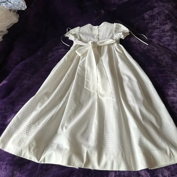 Isabel Garreton Beaded Pearl Christening Gown with Bonnet